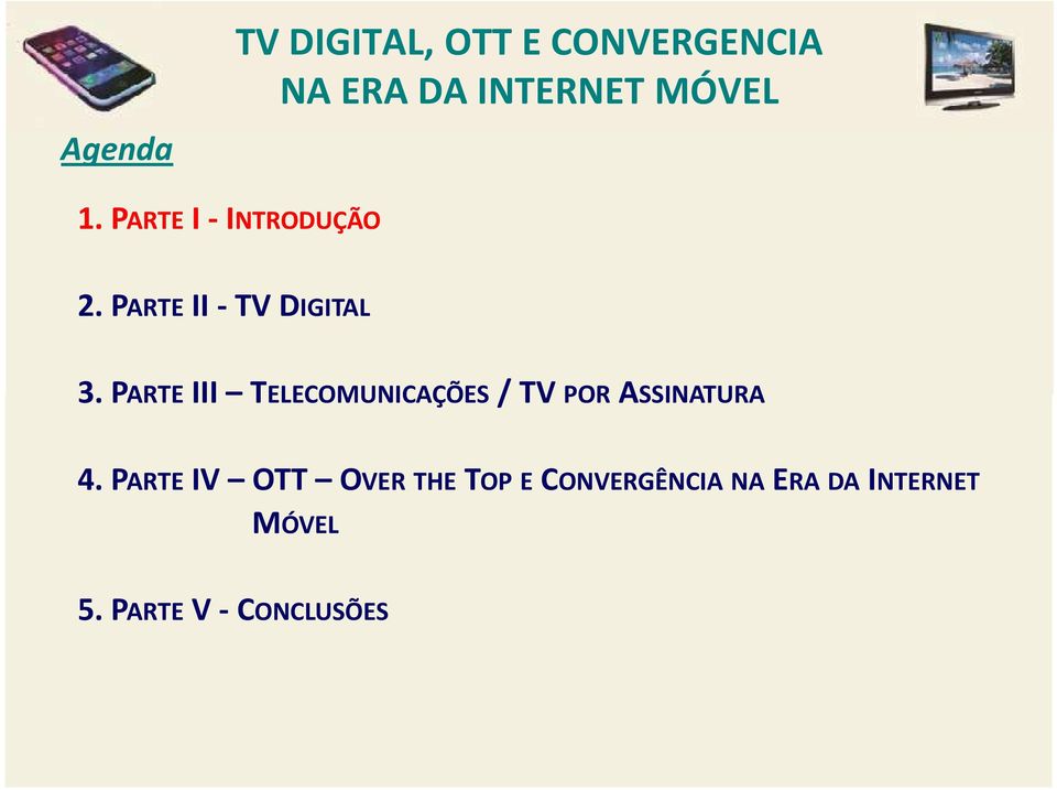 PARTE III TELECOMUNICAÇÕES/ TV POR ASSINATURA 4.
