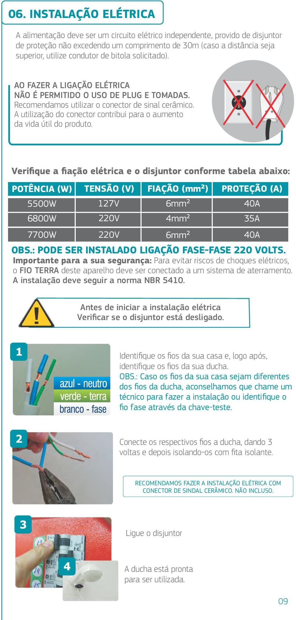 A utilização do conector contribui para o aumento da vida útil do produto.