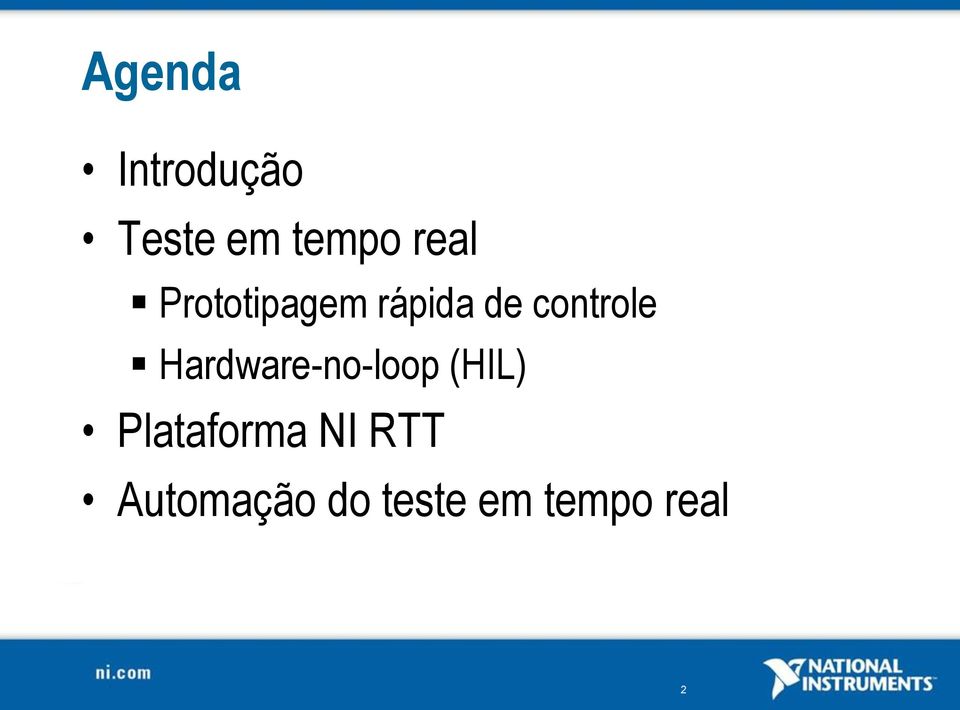 Hardware-no-loop (HIL) Plataforma NI