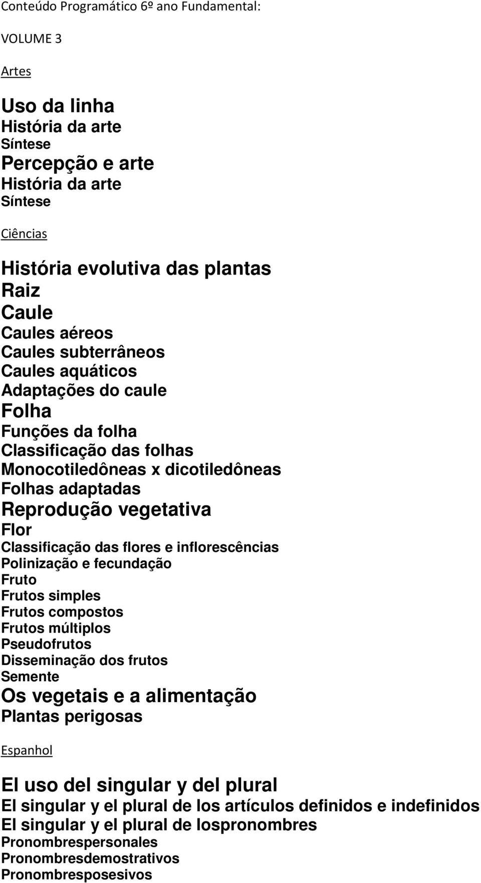 Classificação das flores e inflorescências Polinização e fecundação Fruto Frutos simples Frutos compostos Frutos múltiplos Pseudofrutos Disseminação dos frutos Semente Os vegetais e a alimentação