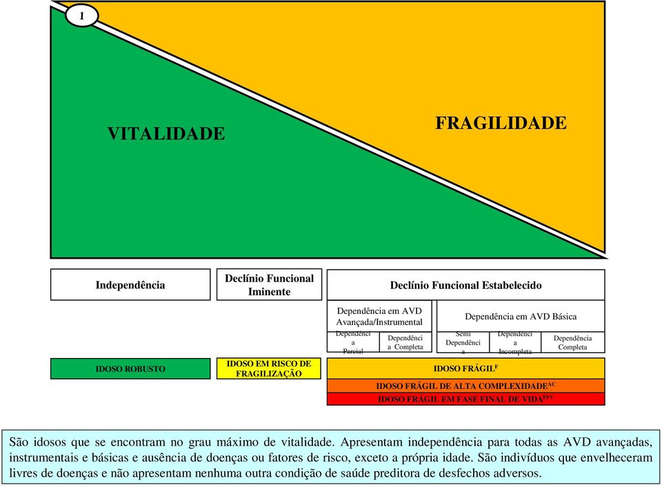 FINAL DE VIDA FFV Dependência Completa São idosos que se encontram no grau máximo de vitalidade.