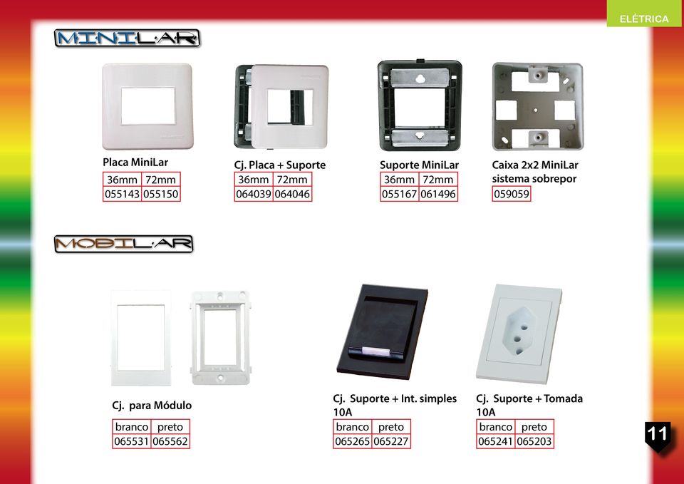 Caixa 2x2 MiniLar sistema sobrepor 059059 Cj.