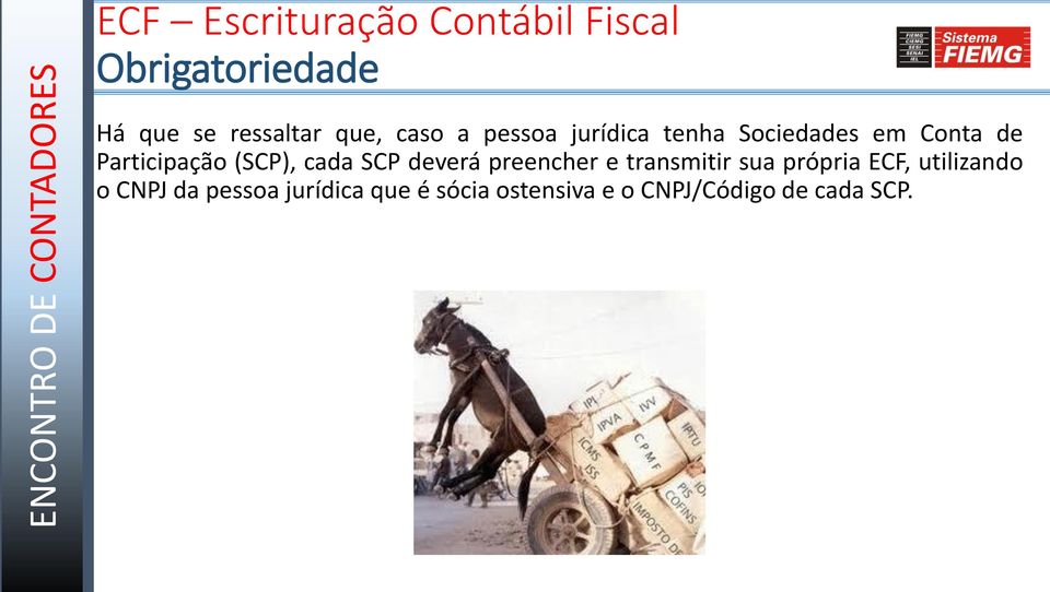 (SCP), cada SCP deverá preencher e transmitir sua própria ECF,