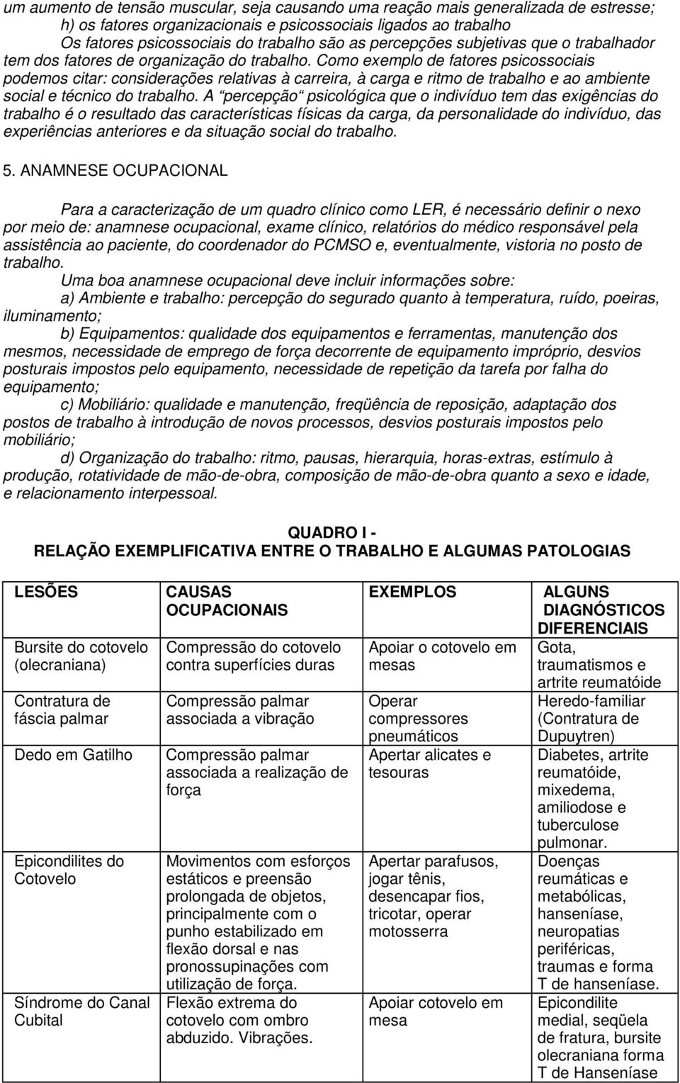 Como exemplo de fatores psicossociais podemos citar: considerações relativas à carreira, à carga e ritmo de trabalho e ao ambiente social e técnico do trabalho.