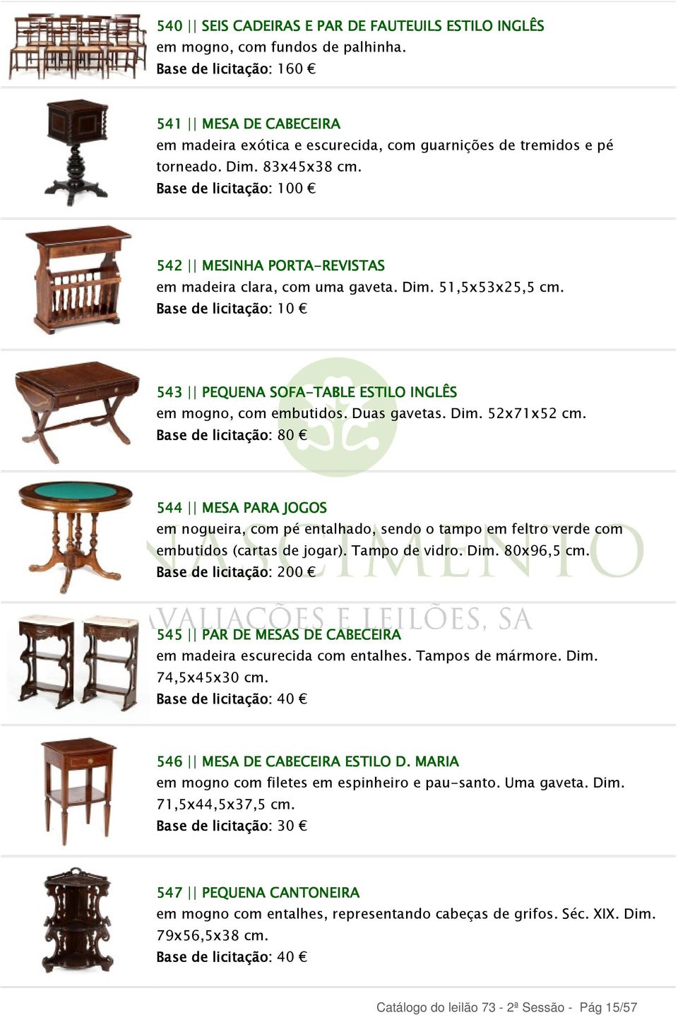 542 MESINHA PORTA-REVISTAS REVISTAS em madeira clara, com uma gaveta. Dim. 51,5x53x25,5 cm. Base de licitação: 10 543 PEQUENA SOFA-TABLE ESTILO INGLÊS em mogno, com embutidos. Duas gavetas. Dim. 52x71x52 cm.