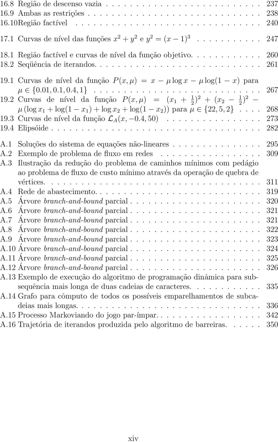 1 Curvas de nível da função P(x,µ) = x µlogx µlog(1 x) para µ {0.01,0.1,0.4,1}............................ 267 19.