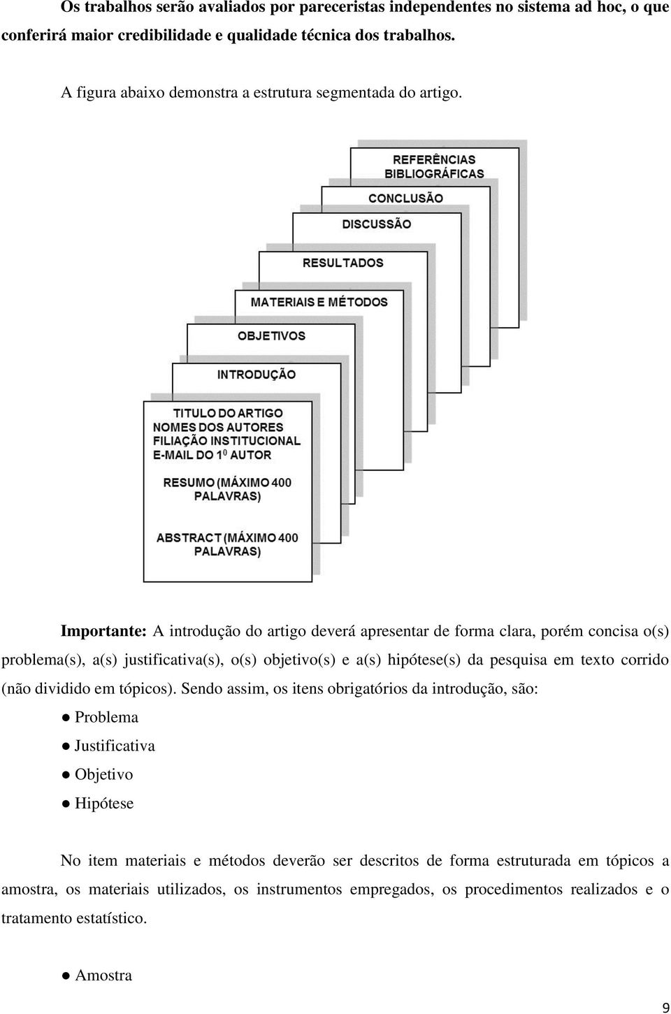 Importante: A introdução do artigo deverá apresentar de forma clara, porém concisa o(s) problema(s), a(s) justificativa(s), o(s) objetivo(s) e a(s) hipótese(s) da pesquisa em texto