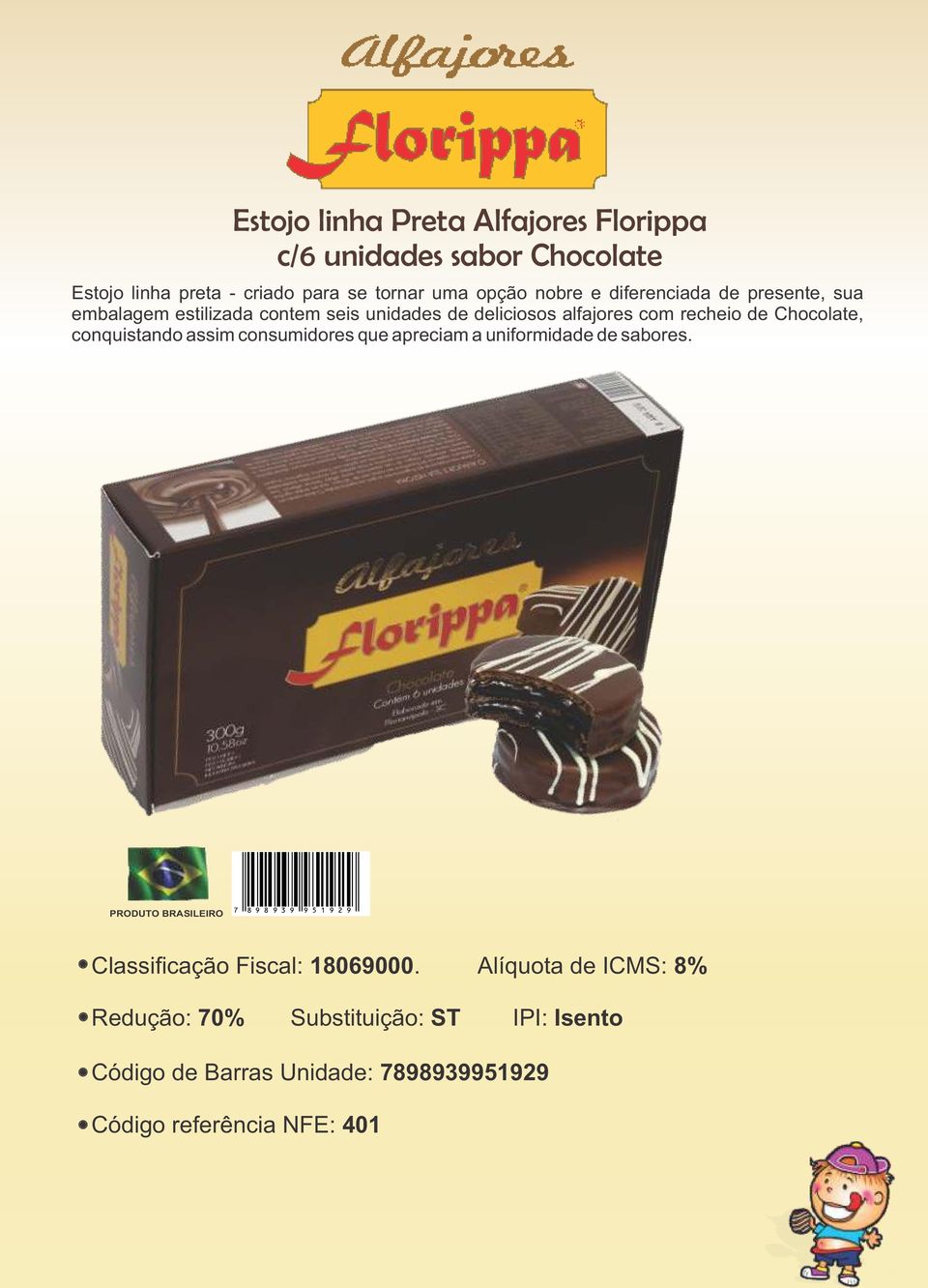 deliciosos alfajores com recheio de Chocolate, conquistando assim consumidores que apreciam a