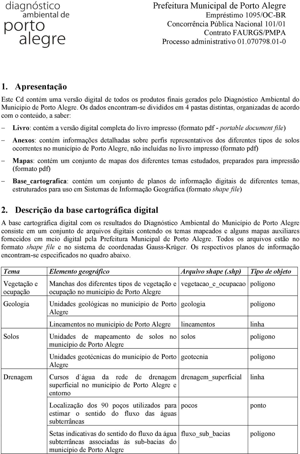 Os dados encontram-se divididos em 4 pastas distintas, organizadas de acordo com o conteúdo, a saber: Livro: contém a versão digital completa do livro impresso (formato pdf - portable document file)