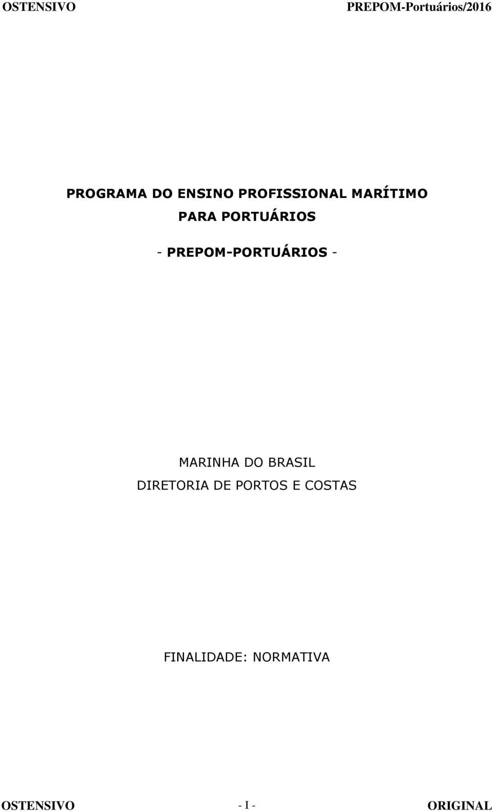 PREPOM-PORTUÁRIOS - MARINHA DO BRASIL