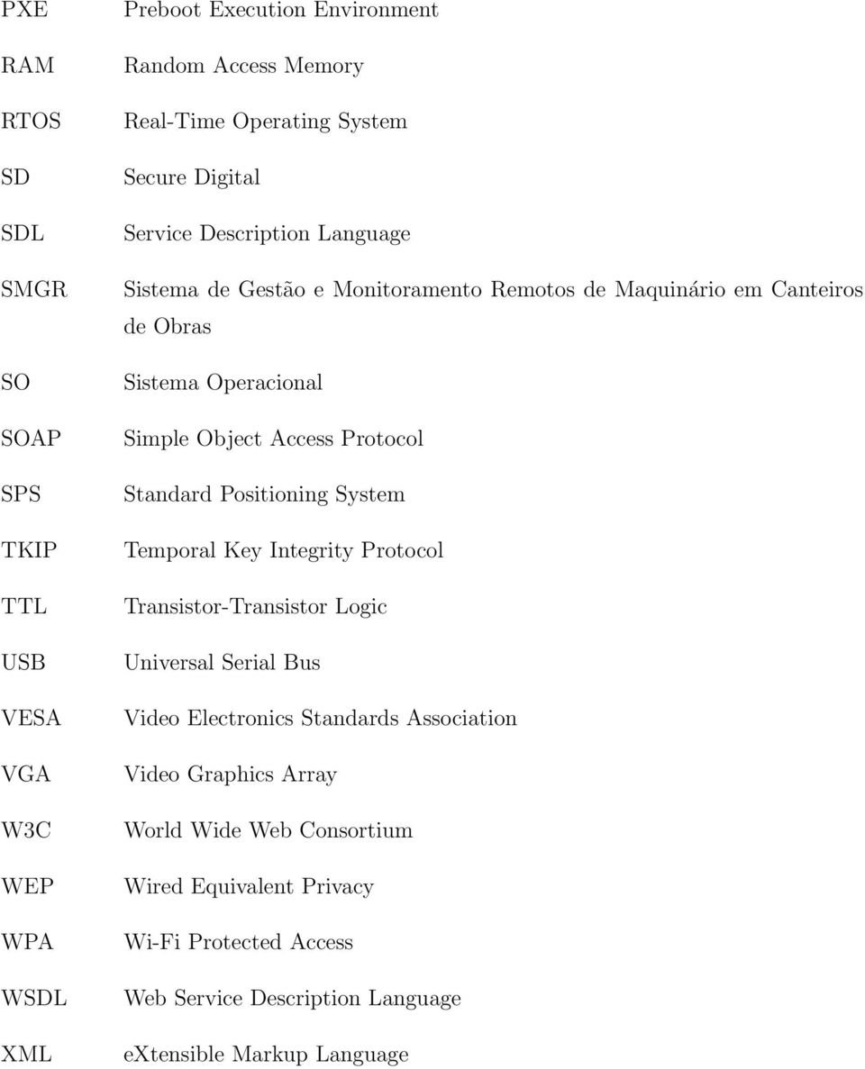 Access Protocol Standard Positioning System Temporal Key Integrity Protocol Transistor-Transistor Logic Universal Serial Bus Video Electronics Standards