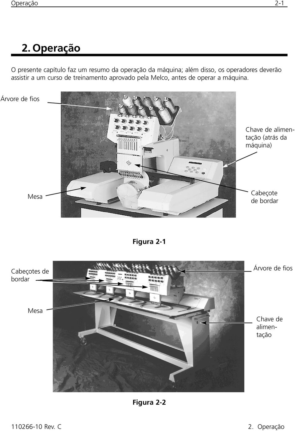 deverão assistir a um curso de treinamento aprovado pela Melco, antes de operar a máquina.