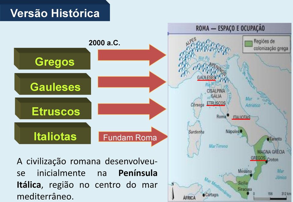 Gauleses Etruscos Península Itálica Italiotas