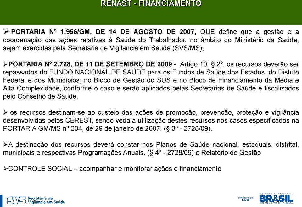 Saúde (SVS/MS); PORTARIA Nº 2.