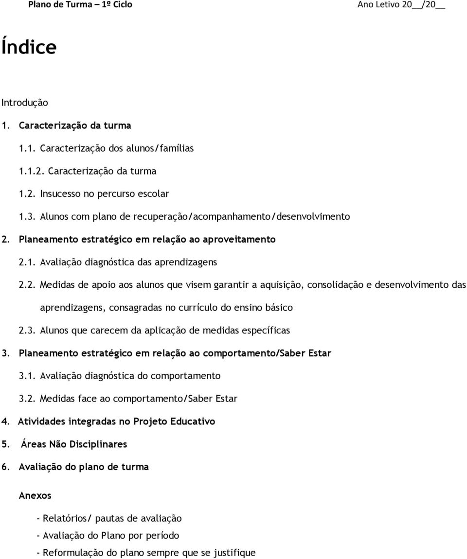 Planeamento estratégico em relação ao aproveitamento 2.