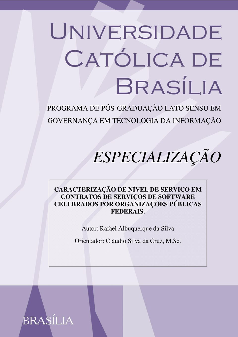 CONTRATOS DE SERVIÇOS DE SOFTWARE CELEBRADOS POR ORGANIZAÇÕES PÚBLICAS