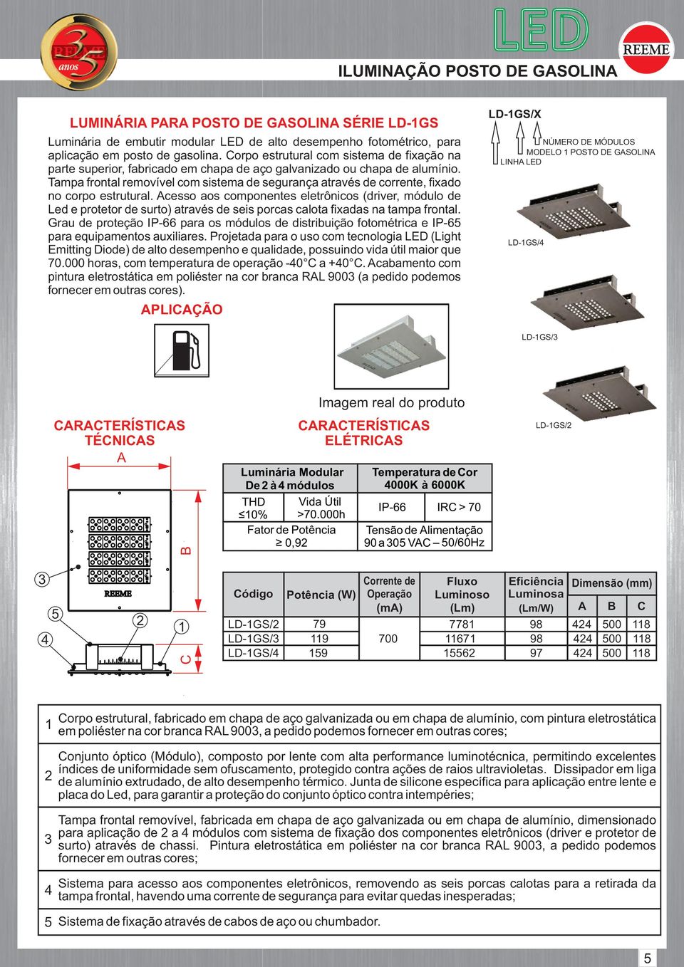 Tampa frontal removível com sistema de segurança através de corrente, fixado no corpo estrutural.