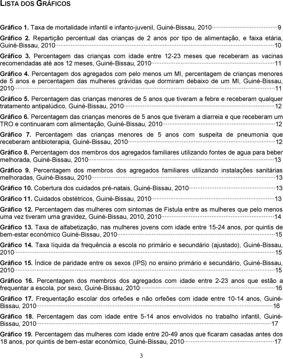 Percentagem das crianças com idade entre 12-23 meses que receberam as vacinas recomendadas até aos 12 meses, Guiné-Bissau, 2010 11 Gráfico 4.