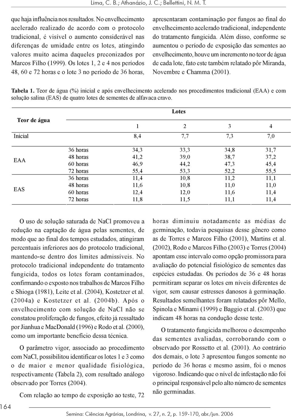 preconizados por Marcos Filho (1999).