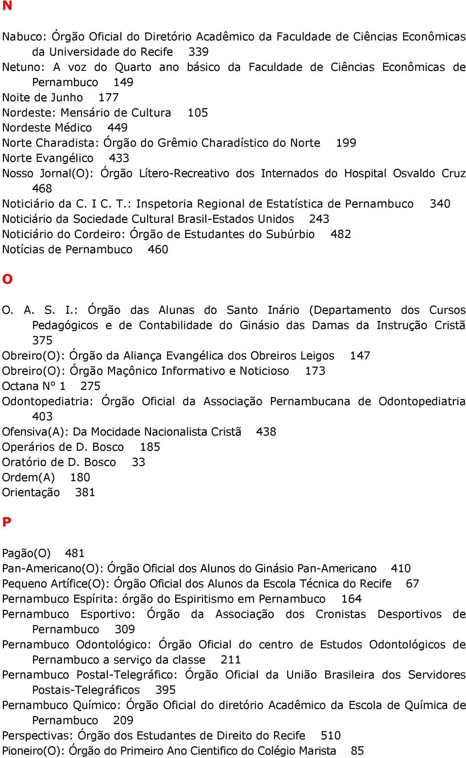 dos Internados do Hospital Osvaldo Cruz 468 Noticiário da C. I C. T.