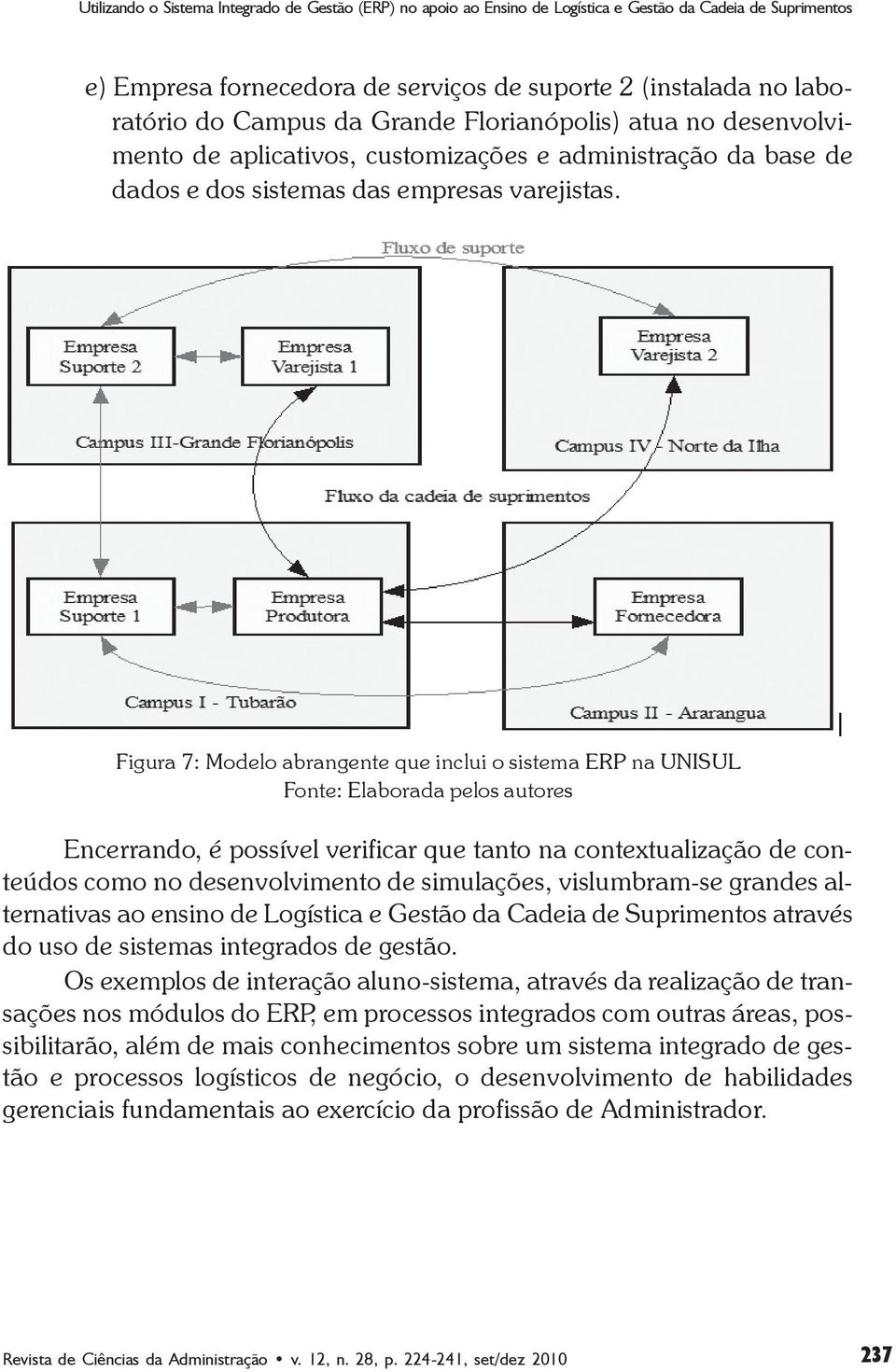 Figura 7: Modelo abrangente que inclui o sistema ERP na UNISUL Fonte: Elaborada pelos autores Encerrando, é possível verificar que tanto na contextualização de conteúdos como no desenvolvimento de