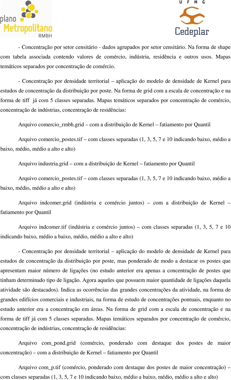 Na forma de grid com a escala de concentração e na forma de tiff já com 5 classes separadas.