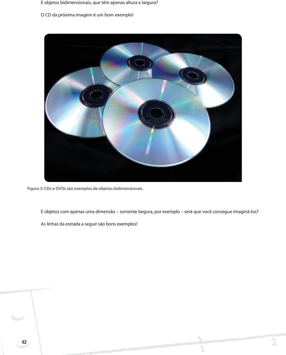 Figura 3: CDs e DVDs são exemplos de objetos bidimensionais.
