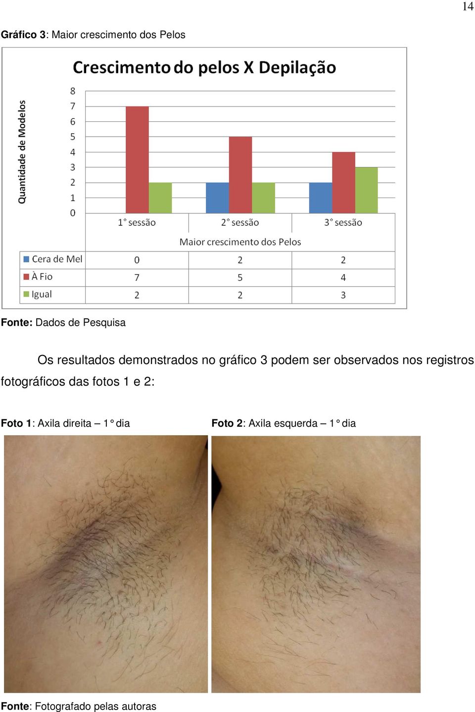 observados nos registros fotográficos das fotos 1 e 2: Foto 1: