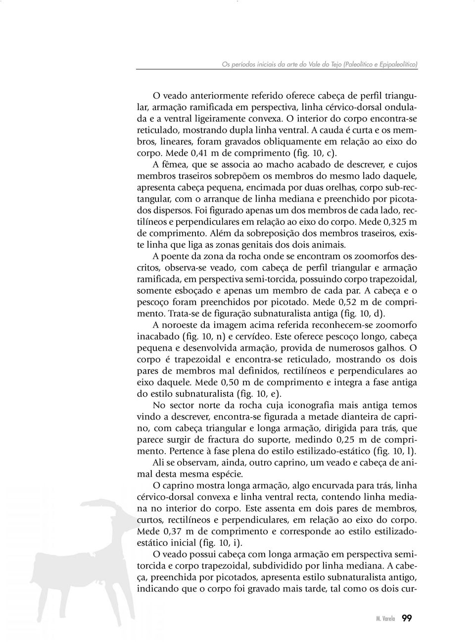 A cauda é curta e os membros, lineares, foram gravados obliquamente em relação ao eixo do corpo. Mede 0,41 m de comprimento (fig. 10, c).