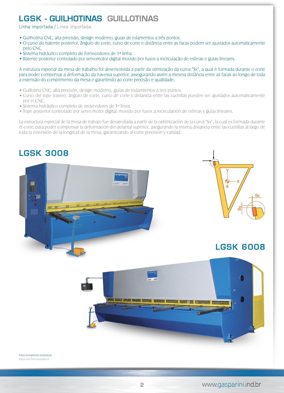 Batente posterior controlado por servomotor digital movido por fusos a recirculação de esferas e guias lineares.