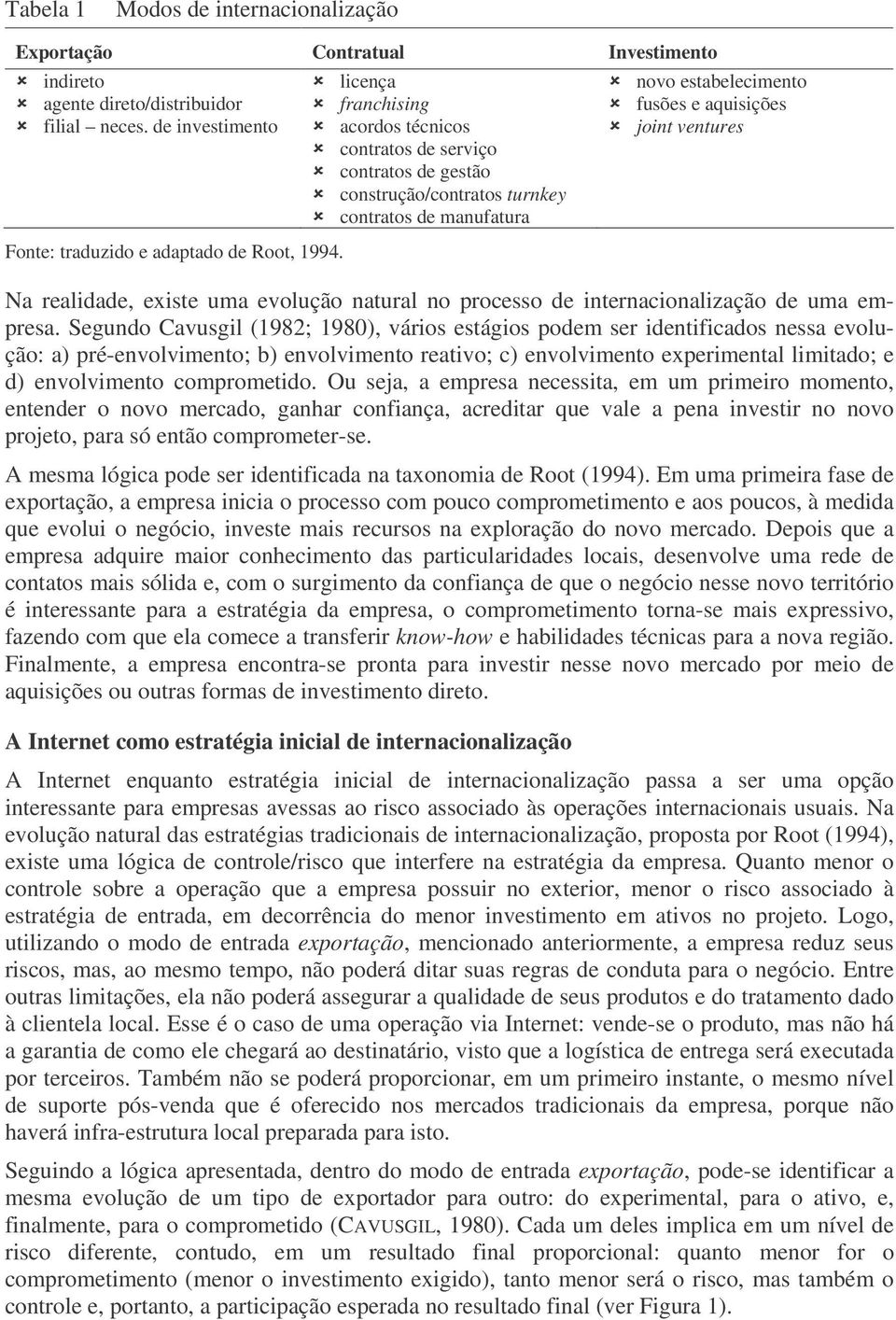 Na realidade, existe uma evolução natural no processo de internacionalização de uma empresa.