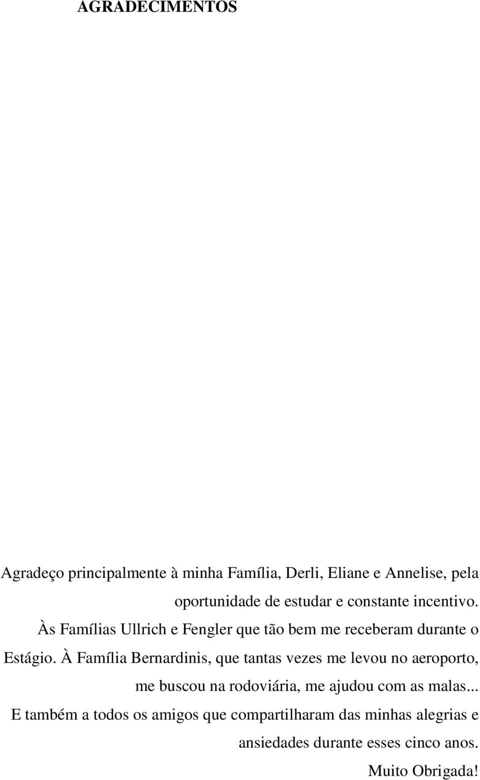 À Família Bernardinis, que tantas vezes me levou no aeroporto, me buscou na rodoviária, me ajudou com as malas.