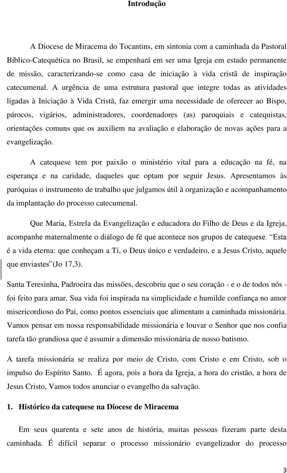 A urgência de uma estrutura pastoral que integre todas as atividades ligadas à Iniciação à Vida Cristã, faz emergir uma necessidade de oferecer ao Bispo, párocos, vigários, administradores,