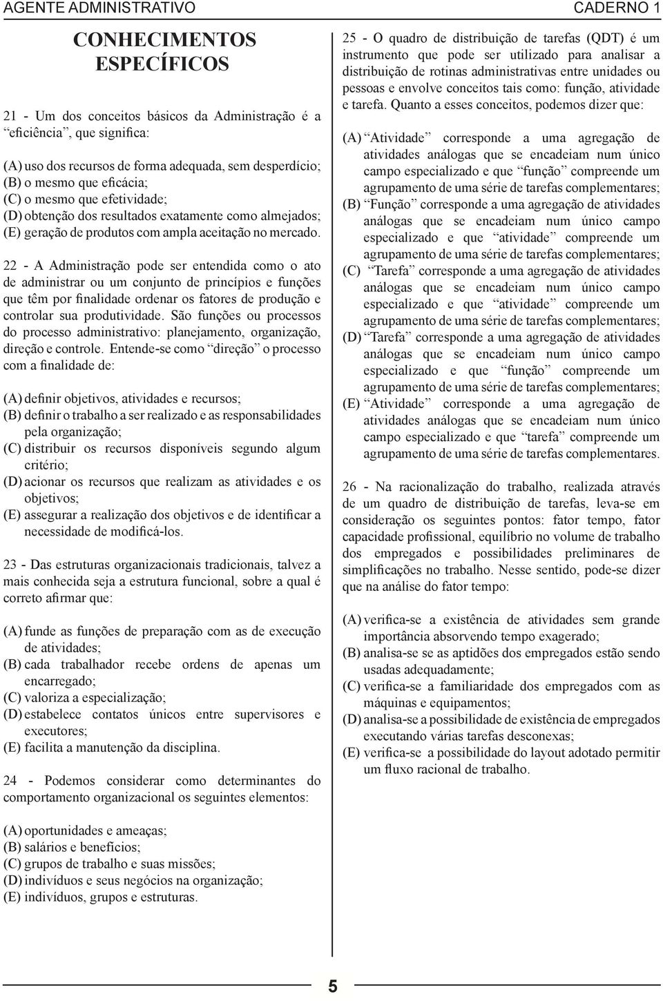 22 - A Administração pode ser entendida como o ato de administrar ou um conjunto de princípios e funções que têm por finalidade ordenar os fatores de produção e controlar sua produtividade.