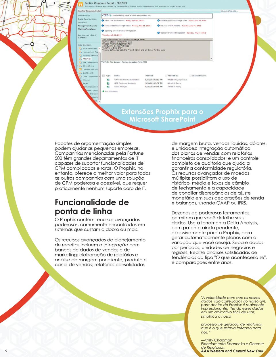 O Prophix, no entanto, oferece o melhor valor para todos as outras companhias com uma solução de CPM poderosa e acessível, que requer praticamente nenhum suporte caro de IT.