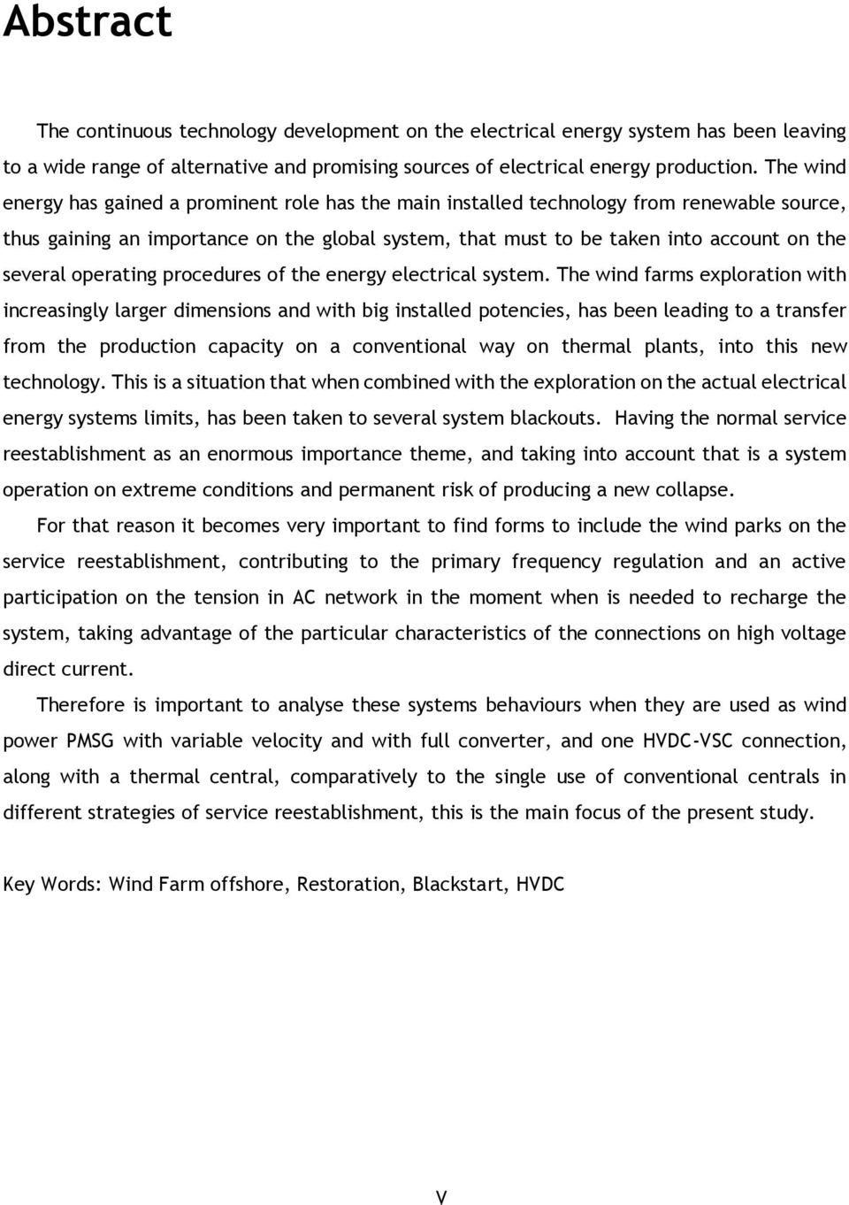 operating procedures of the energy electrical system.