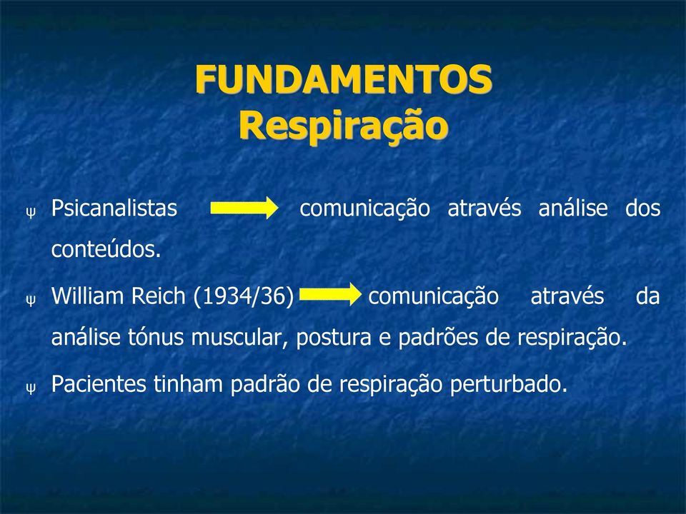 William Reich (1934/36) comunicação através da análise