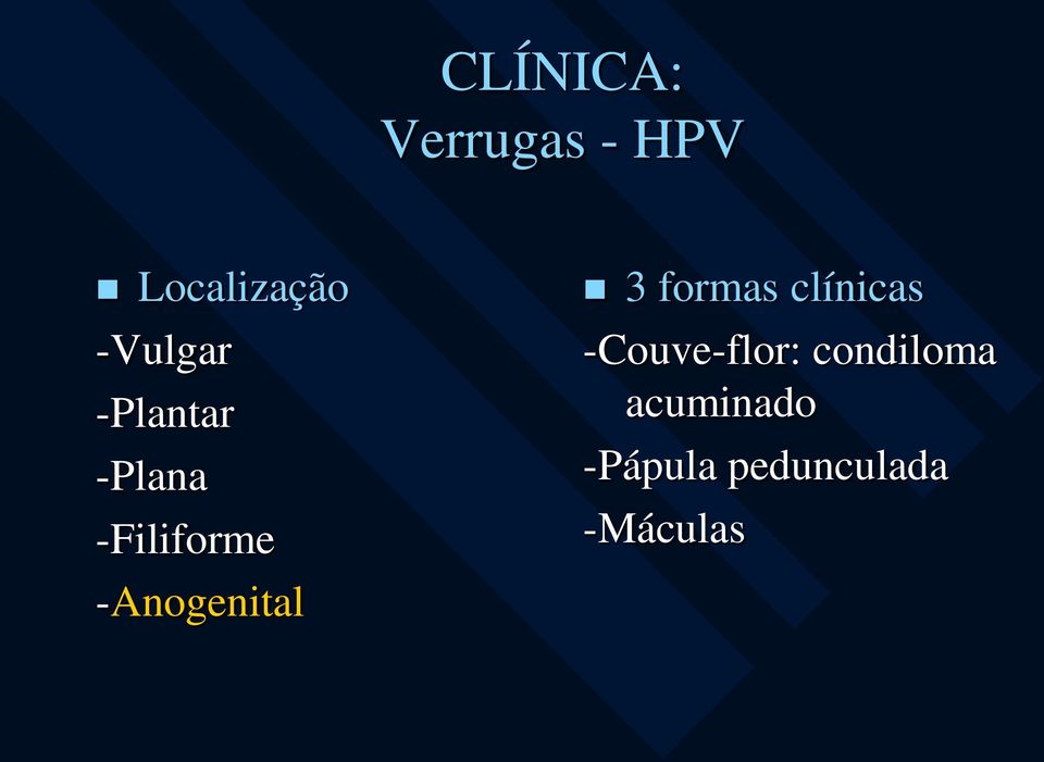 -Anogenital 3 formas clínicas