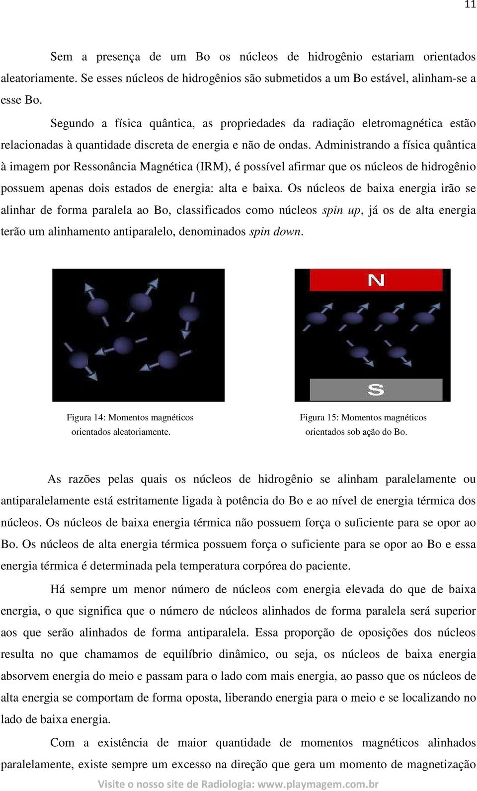 Administrando a física quântica à imagem por Ressonância Magnética (IRM), é possível afirmar que os núcleos de hidrogênio possuem apenas dois estados de energia: alta e baixa.