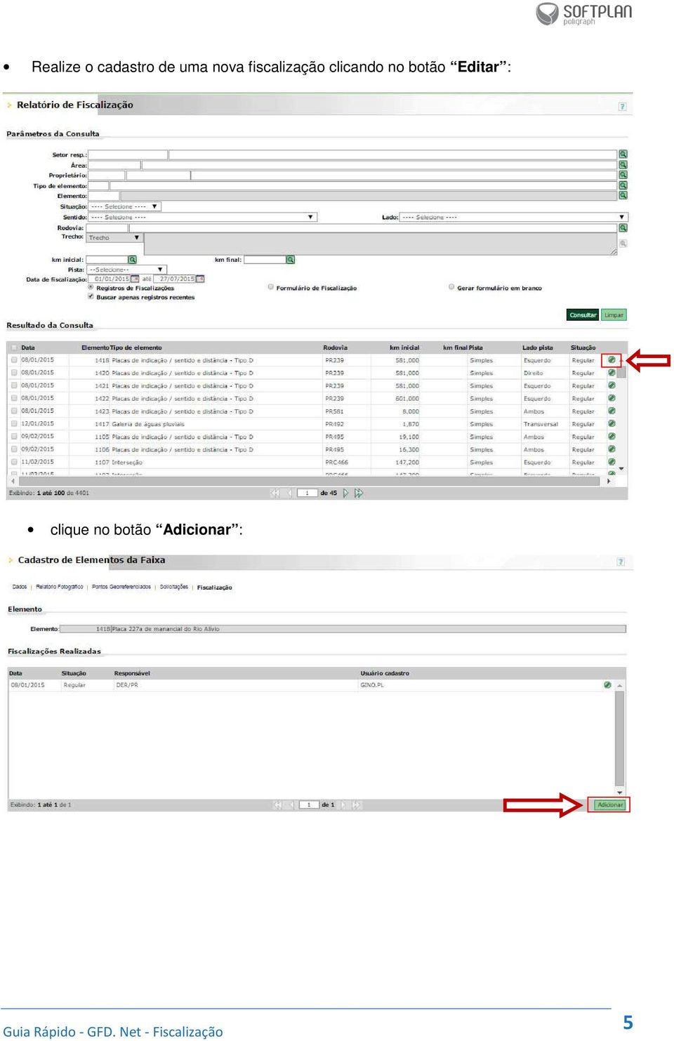 clicando no botão Editar