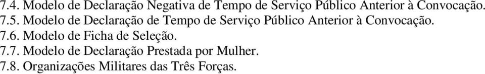 Modelo de Declaração de Tempo de Serviço Público Anterior à Convocação.