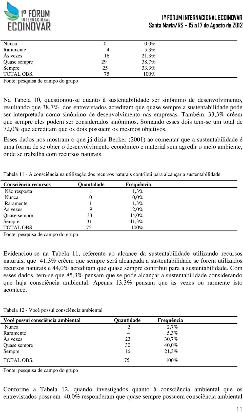 Somando esses dois tem-se um total de 72,0% que acreditam que os dois possuem os mesmos objetivos.