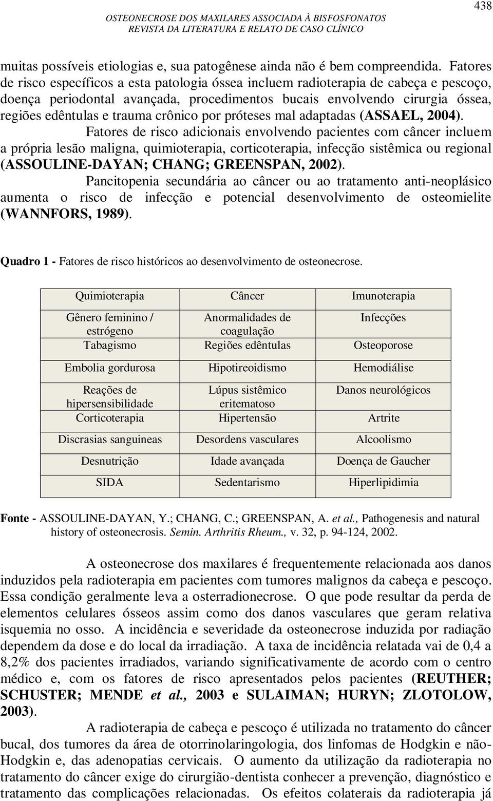 crônico por próteses mal adaptadas (ASSAEL, 2004).