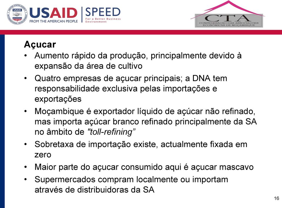 açúcar branco refinado principalmente da SA no âmbito de "toll-refining Sobretaxa de importação existe, actualmente fixada em zero