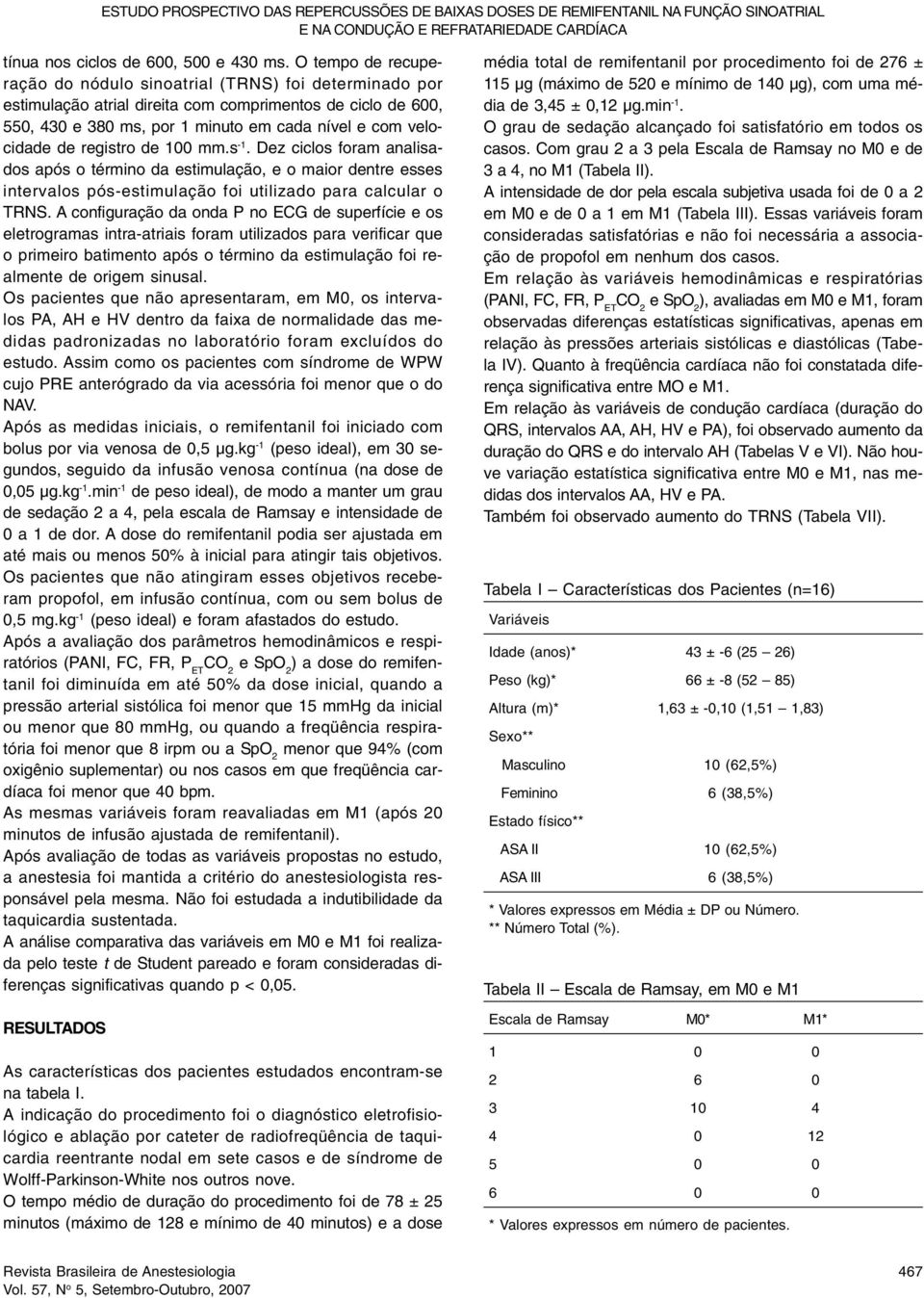 registro de 100 mm.s -1. Dez ciclos foram analisados após o término da estimulação, e o maior dentre esses intervalos pós-estimulação foi utilizado para calcular o TRNS.