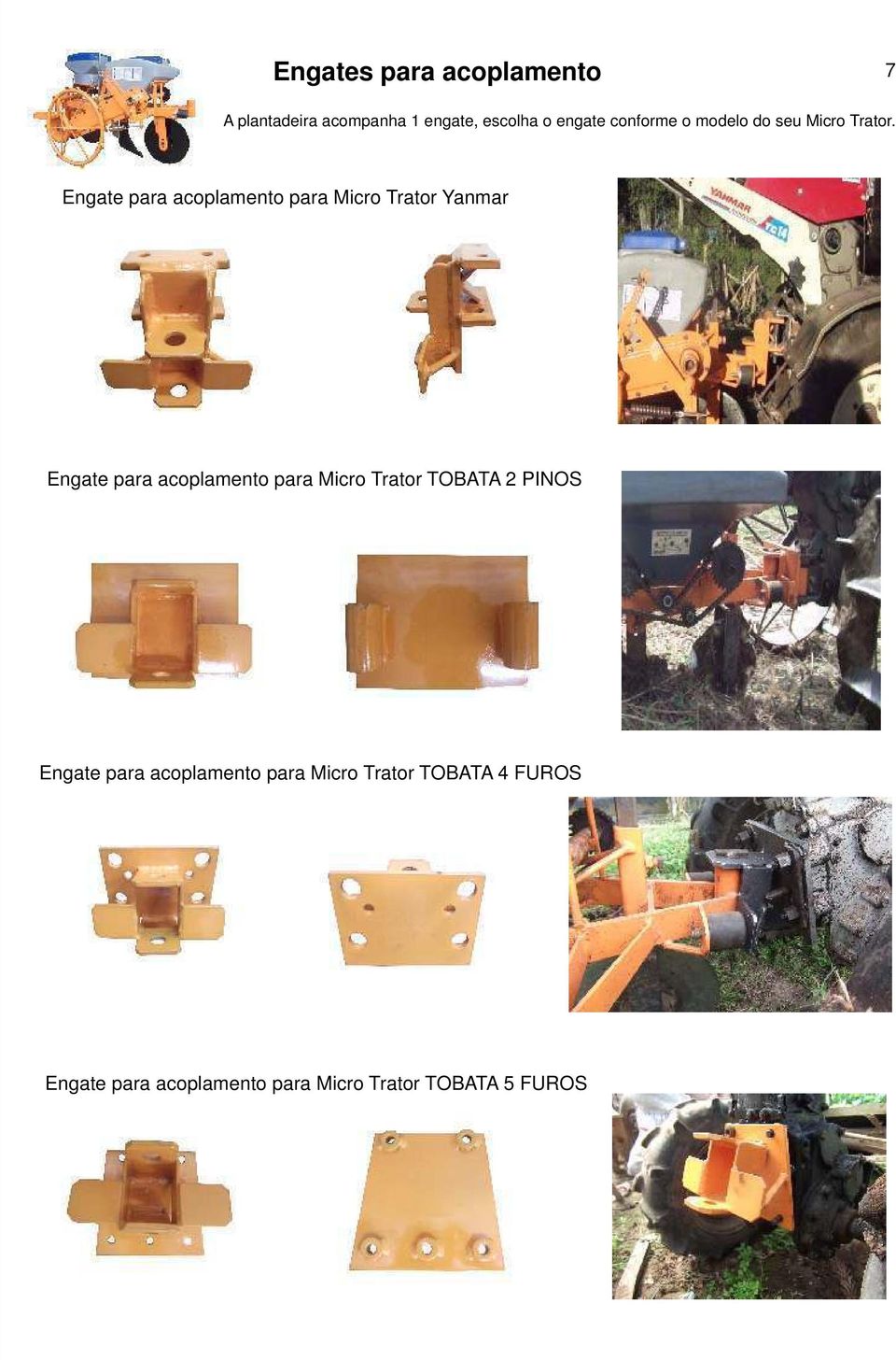 Engate para acoplamento para Micro Trator Yanmar Engate para acoplamento para Micro