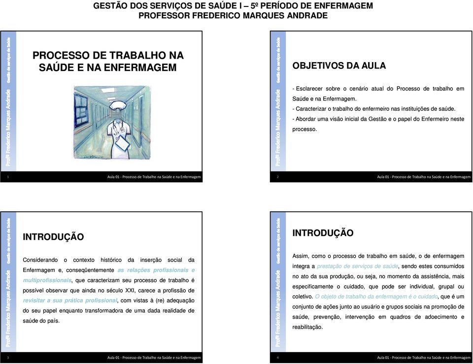 1 2 INTRODUÇÃO INTRODUÇÃO Consirando o contexto histórico inserção social Enfermagem e, conseqüentemente as relações profissionais e multiprofissionais, que caracterizam seu processo trabalho é