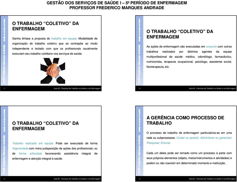 As ações enfermagem são executas em conjunto com outros trabalhos multiprofissional realizados por saú: distintos médico, agentes odontólogo, equipe farmacêutico, nutricionista, terapeuta