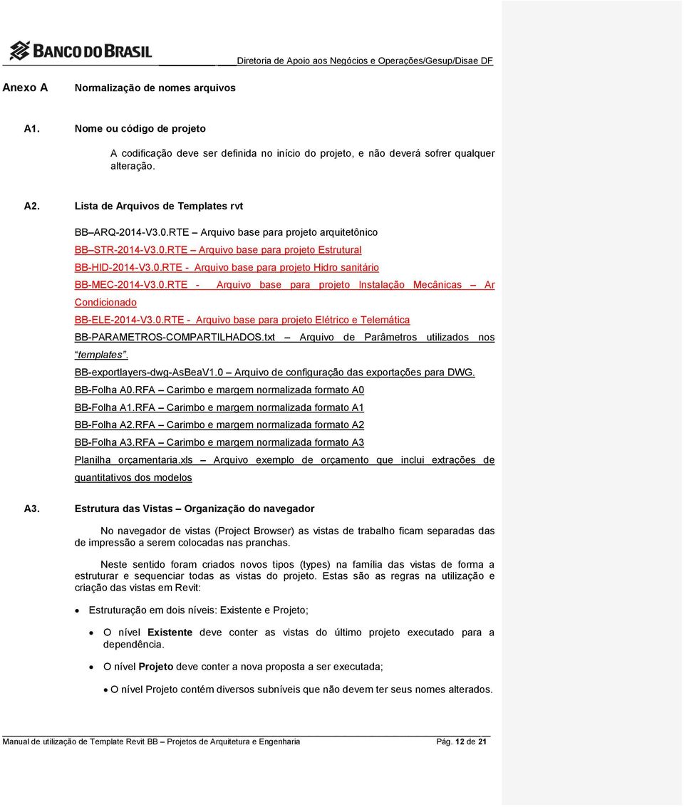 0.RTE - Arquivo base para projeto Instalação Mecânicas Ar Condicionado BB-ELE-2014-V3.0.RTE - Arquivo base para projeto Elétrico e Telemática BB-PARAMETROS-COMPARTILHADOS.