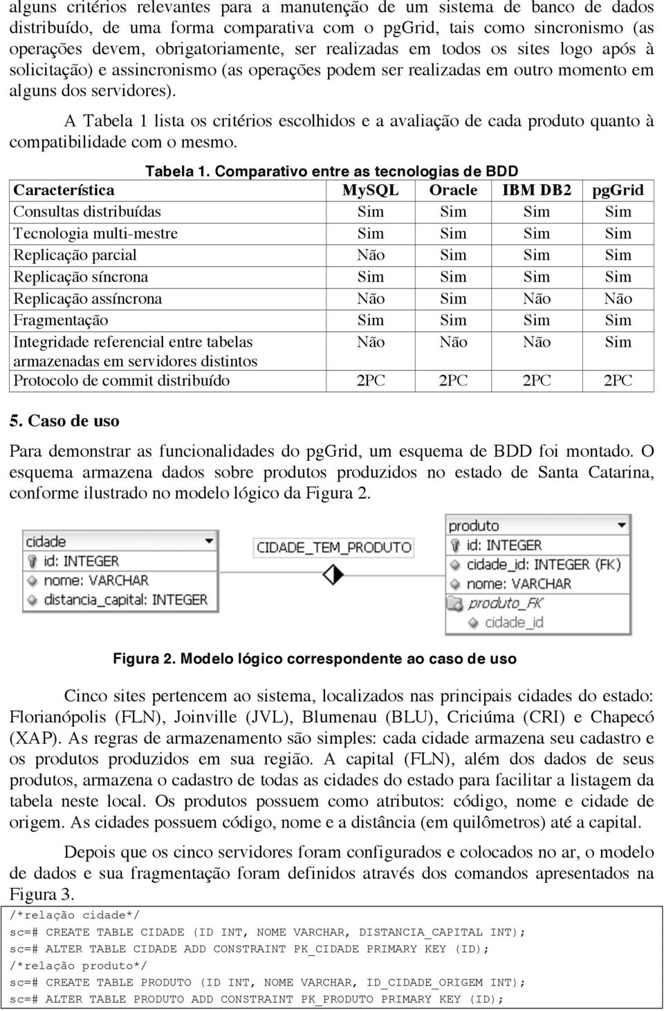 A Tabela 1 